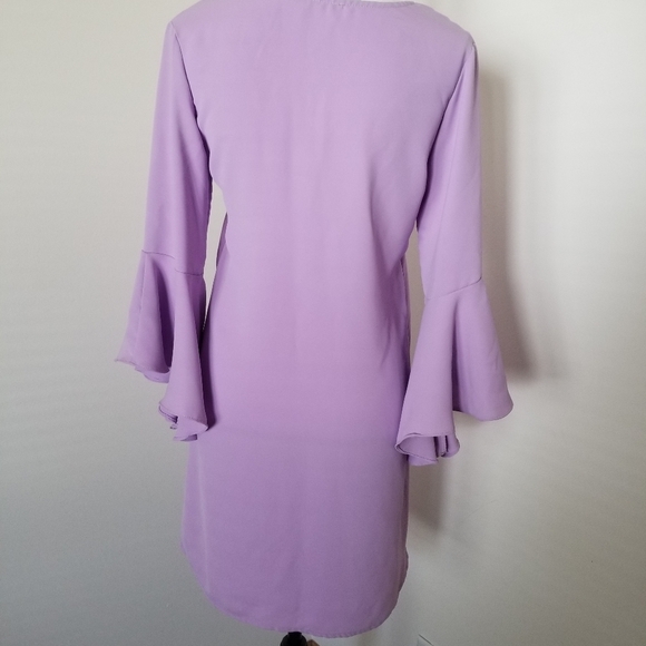 Everly Lavender Bell Sleeved Dress - Picture 4 of 6